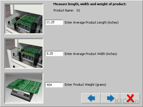 [Auto-Focus Measure Length, Width and Weight screen]